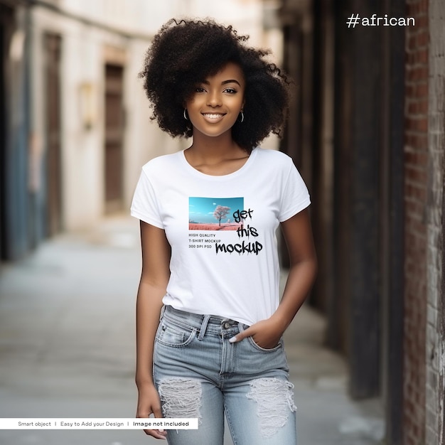 African Girl Tshirt Mockup