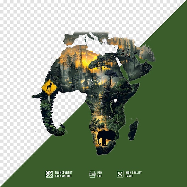 African map vector image without background