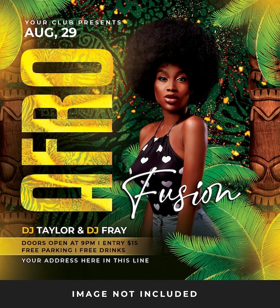 Afro Party Flyer PSD Template