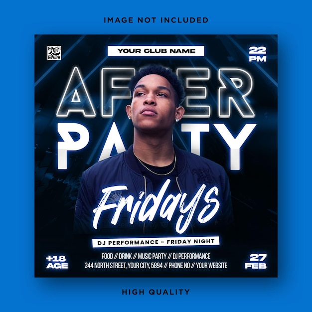 After party night flyer template design