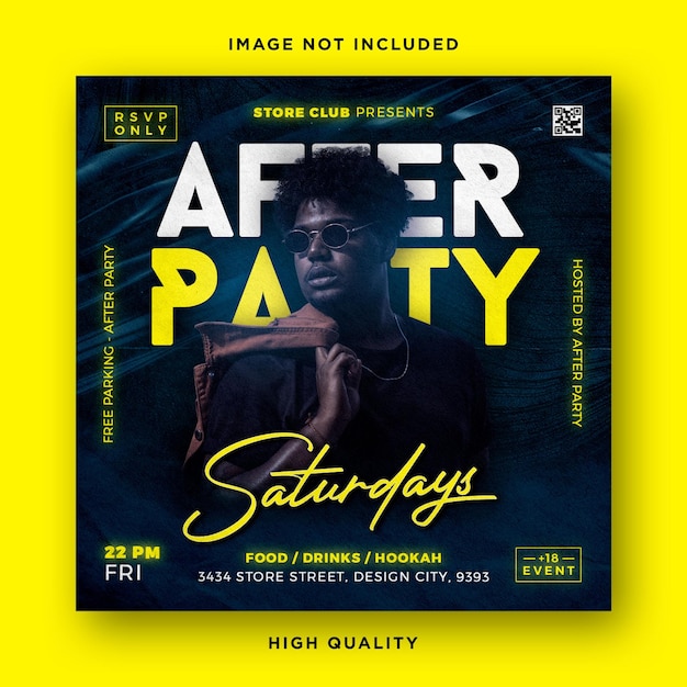 after party saturday flyer template design