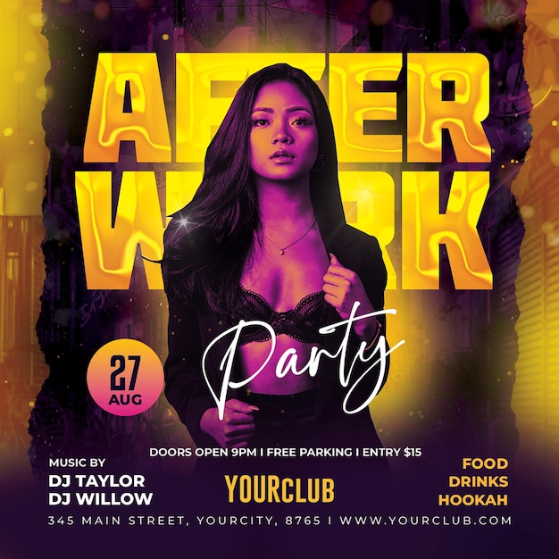 After Work Flyer PSD Template