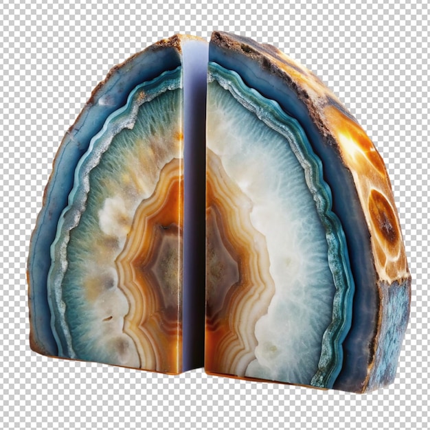 PSD agate stone bookends on transparent background