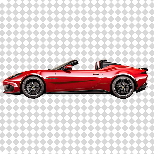 An aggressive red convertable isolated on transparent background PSD