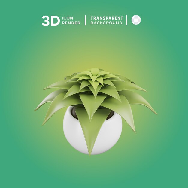 PSD aglaonema 3d illustration rendering 3d icon colored isolated