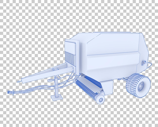 Agricultural trailer on transparent background 3d rendering illustration