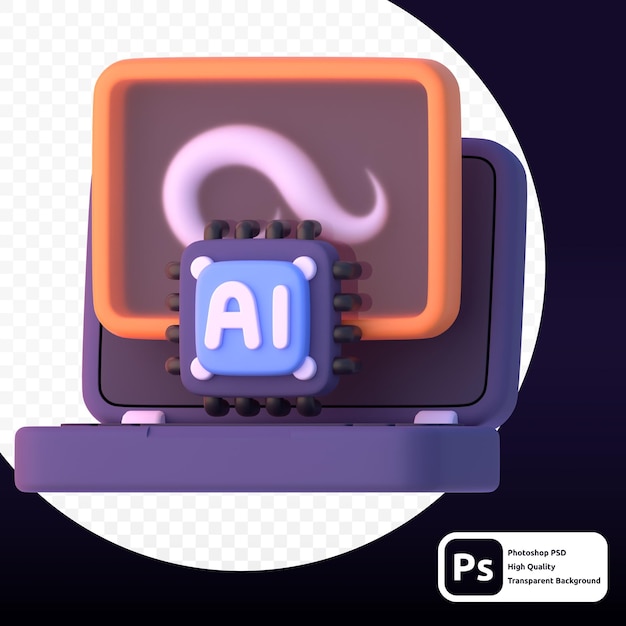 PSD ai art in 3d render for graphic asset web presentation or other