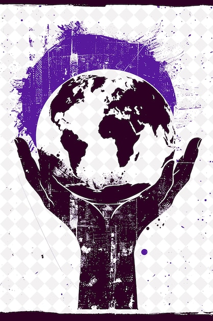 PSD ai assisted international student union holding a globe in t flat illustration background design