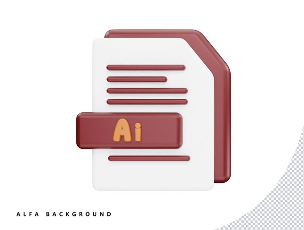 AI file with 3d vector icon cartoon minimal style