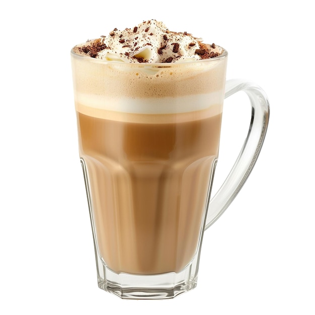 AI generated Latte in coffee cup png isolated on transparent background PNG