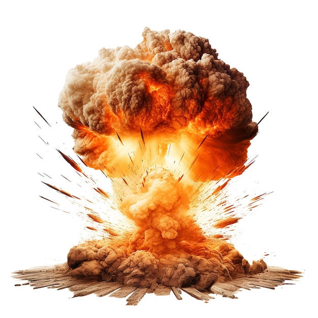 AI generated Nuclear bomb explosion png isolated on transparent background PNG