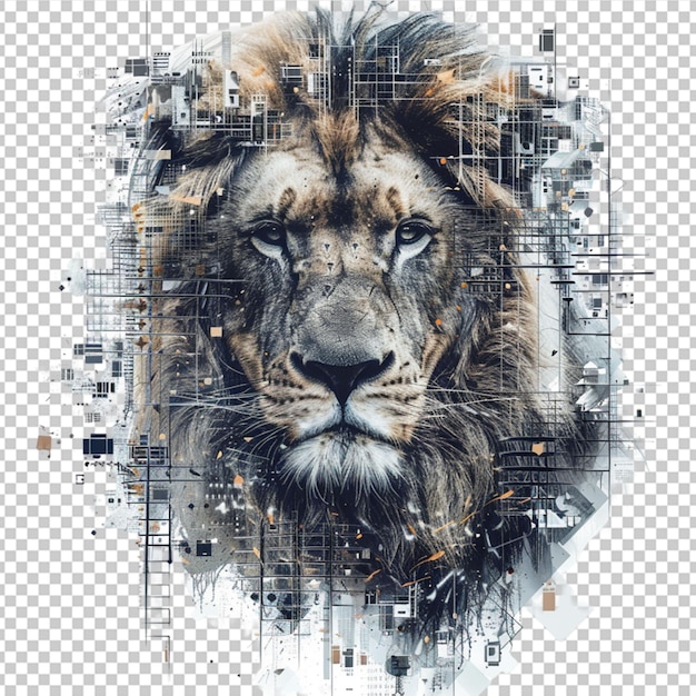 PSD ai generative lion isolated on white generative ai on white background