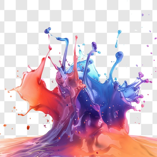 PSD ai gradient vibrant color splash on white background