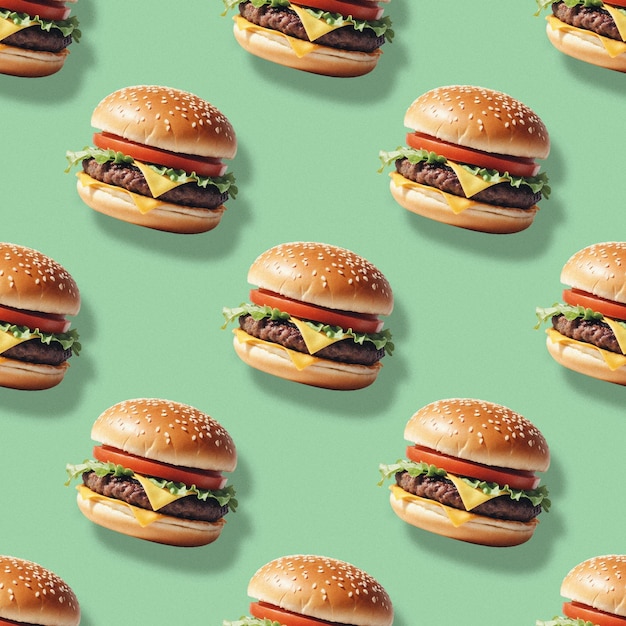 PSD ai image burger pattern with master burger inside file