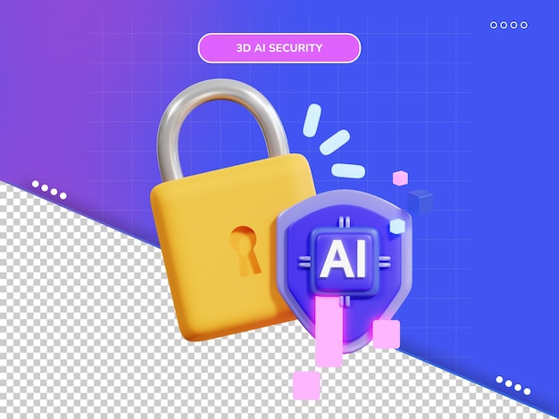 AI security 3d icon