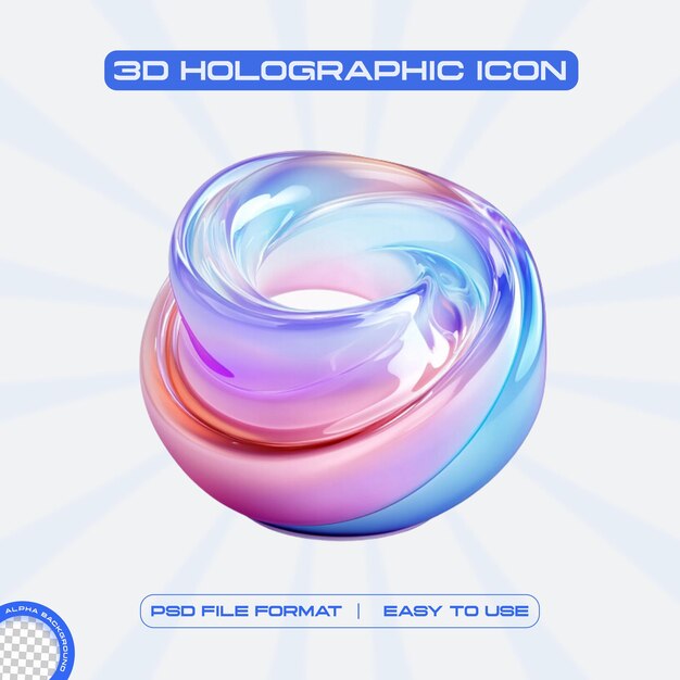 PSD aigenerated futuristic holographic abstract icon graphic design concept