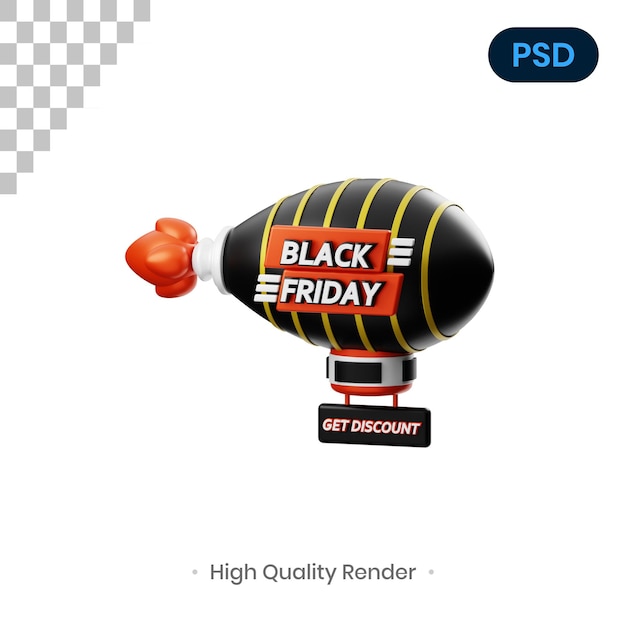 Air Balloons 3D Render Illustration Premium Psd