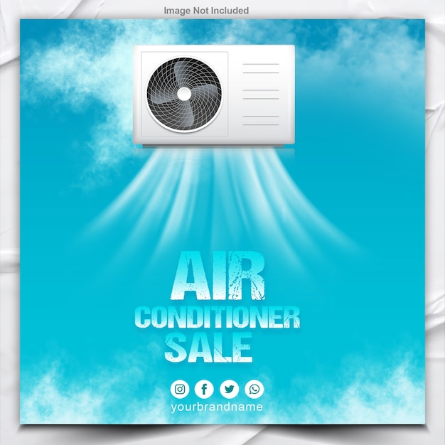 PSD air condition sale poster design template