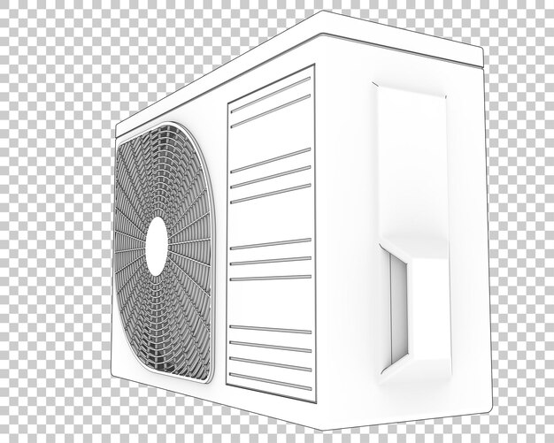 PSD air conditioner isolated on transparent background 3d rendering illustration