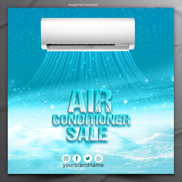 Air conditioner sales poster design template