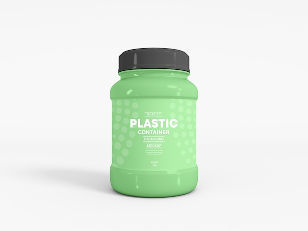 Air Tight Plastic Jar Packaging Mockup