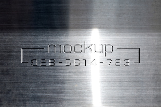 Aircraft metal with engraved logo mock-up