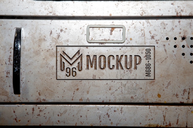 Aircraft metal with engraved logo mock-up