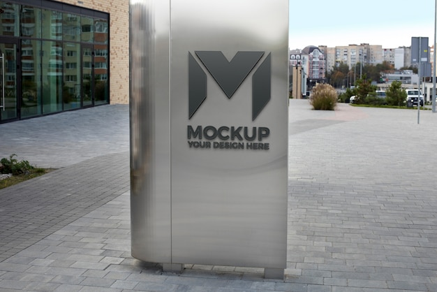 Aircraftmetal exterior business sign mock-up design