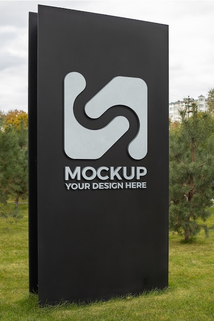 Aircraftmetal exterior business sign mock-up design