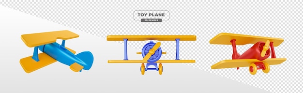 Airplane in 3d render cartoon for Children's Day composition