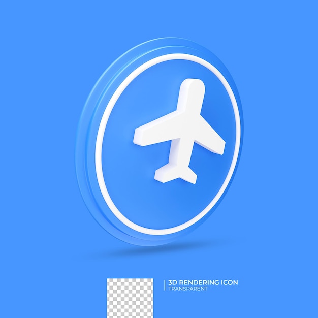 Airplane 3d render icon design