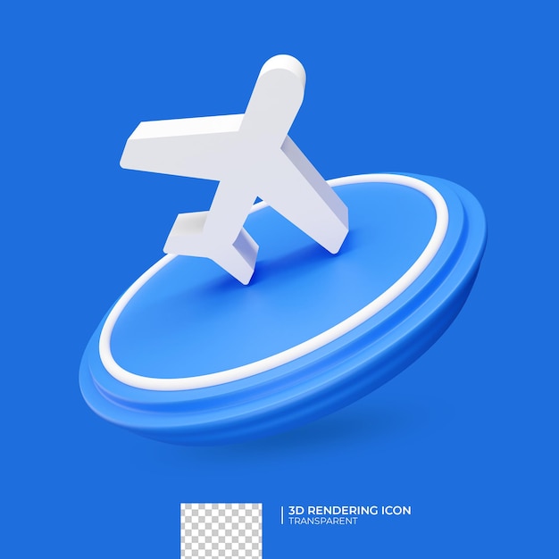 Airplane 3d render icon design