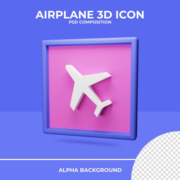 Airplane 3d rendering icon rendering