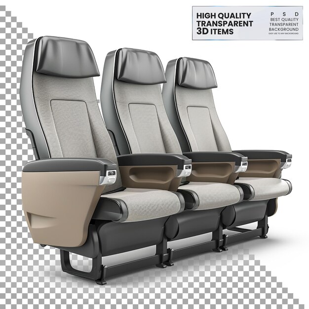 Airplane Business Class Seats Set PNG on Transparent Background