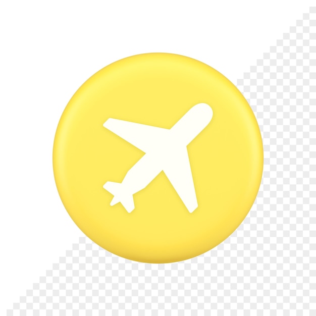 Airplane plane travel button flying vehicle commercial jet navigation 3d application icon