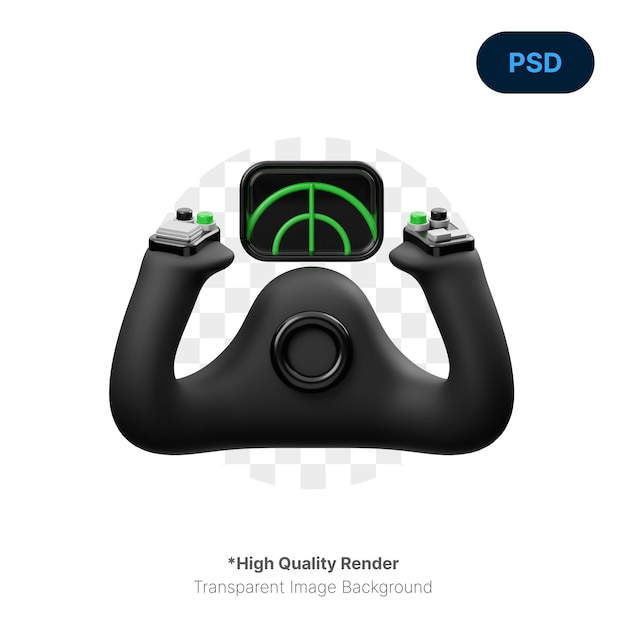 Airplane Steering Wheel 3D Icon Premium Psd