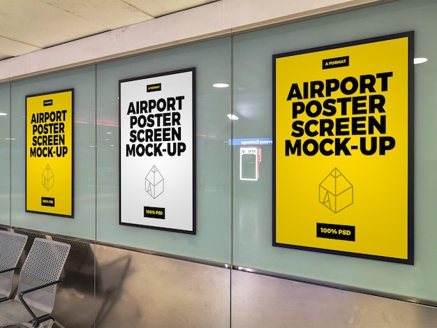 Airport Poster Screen Mock-Ups