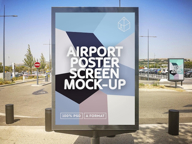 Airport Poster Screen Mockup