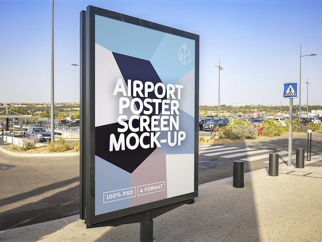 Airport Poster Screen Mockup