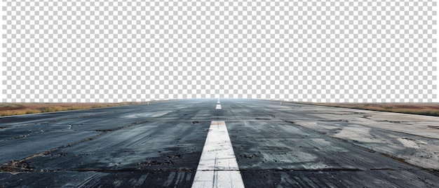 PSD airport runway extending to horizon png isolated on transparent background