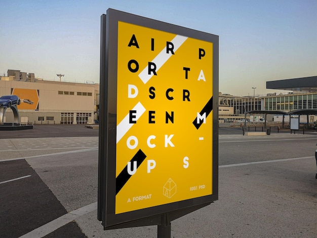 Airport street billboard mockup