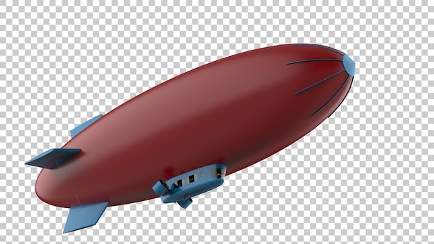 Airship isolated on transparent background 3d rendering illustration