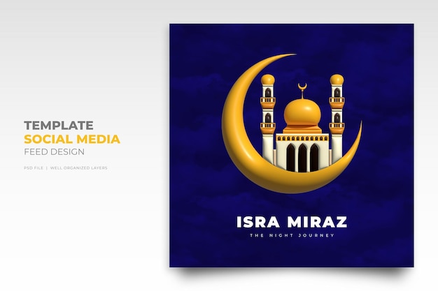 Al Isra Wal Miraj Instagram Social Media Post PSD