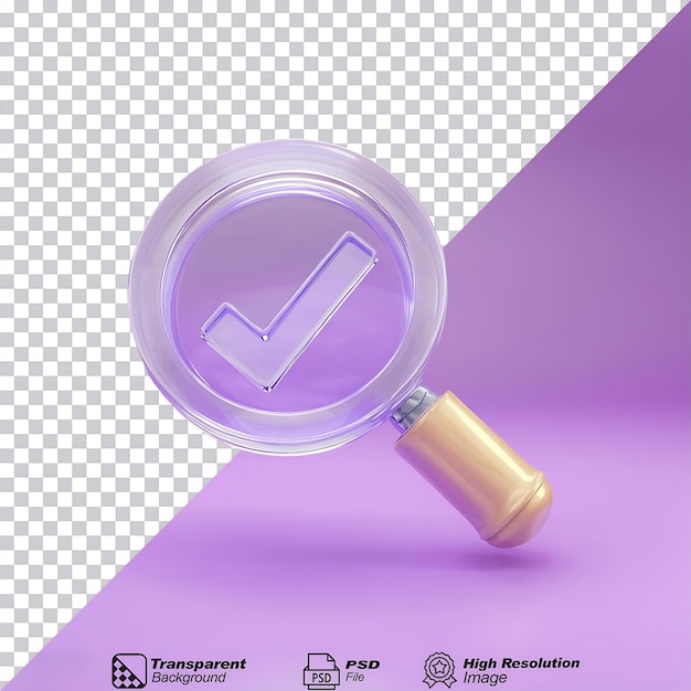 PSD alarm check glass symbol isolated on transparent background