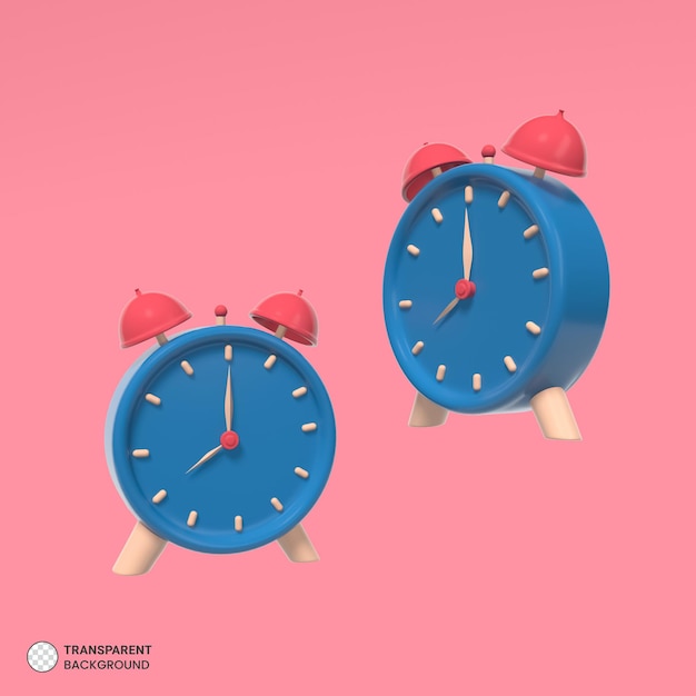 Alarm clock icon isolated 3d render illustration