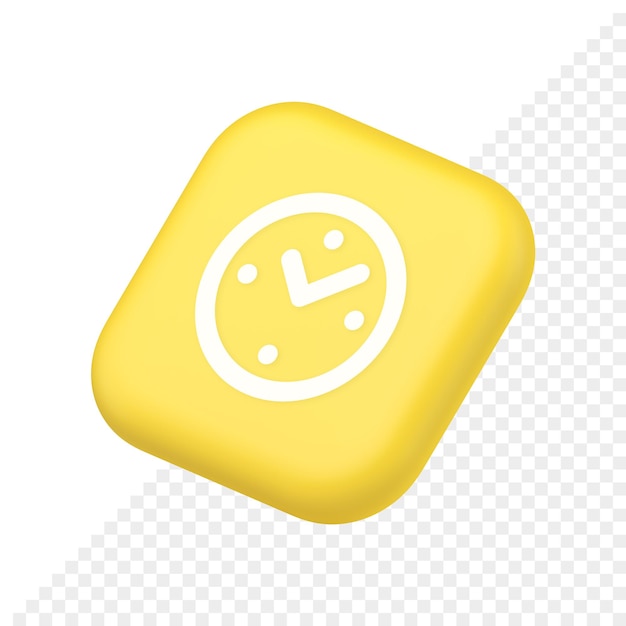 Alarm clock time countdown button deadline measurement symbol website icon 3d rendering