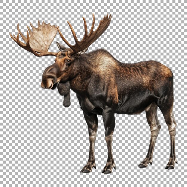 PSD alaska moose animal on transparent background ai generated