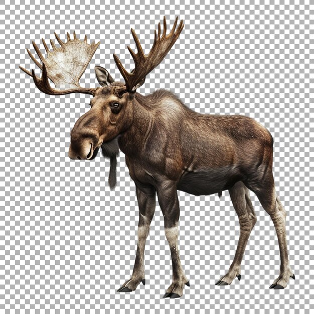 PSD alaska moose animal on transparent background ai generated