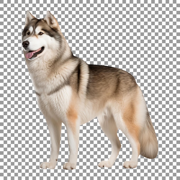 Alaskan malamute breed dog on transparent background