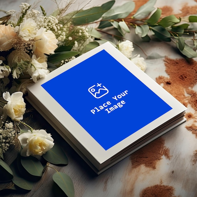 PSD album design templates with flower deco